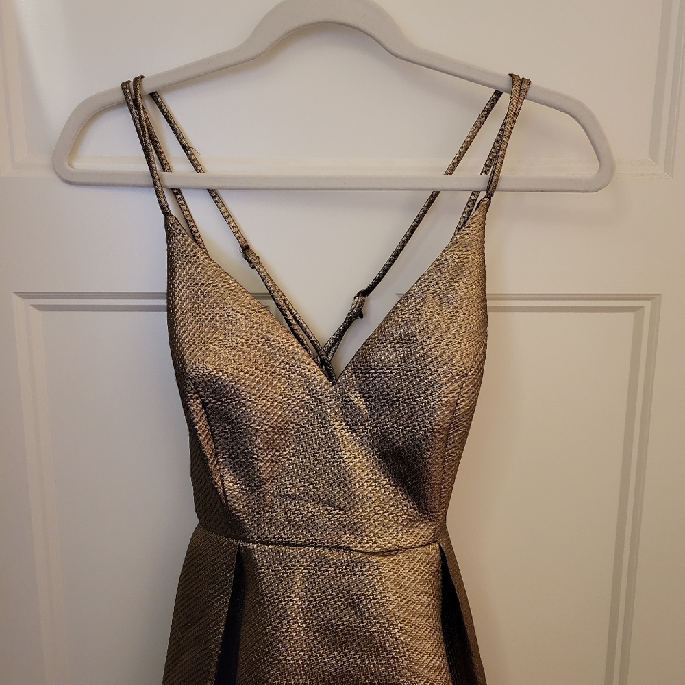 Gold dress knee high